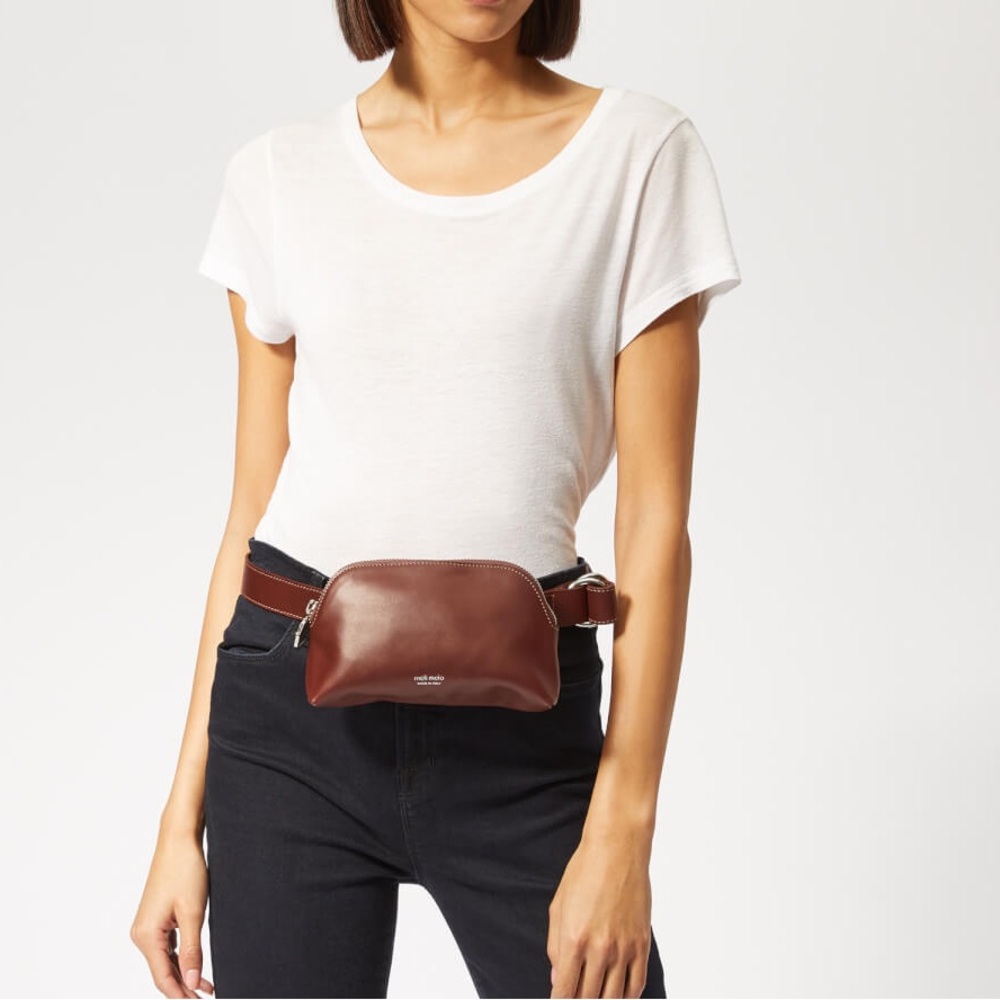 MELI MELO X NYC TAXI Black Yellow Round Rectangle Crossbody Belt Bag